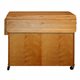 butcher block island with raised panel doors and drop leaf