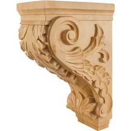 CORBB-24 Large Traditional Kitchen Hood Wood Acanthus Corbel