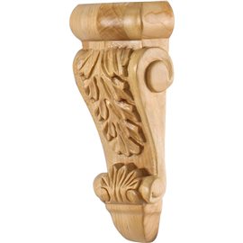 CORK-1 Low Profile Small Acanthus Wood Corbel