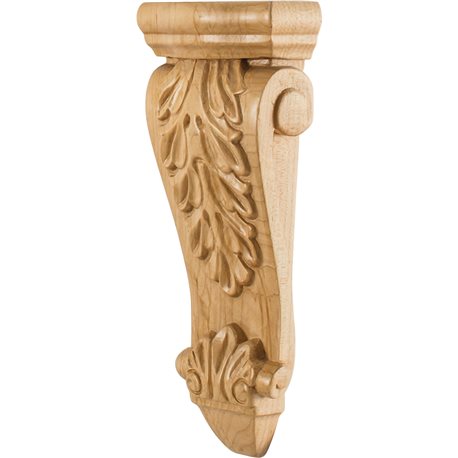 CORK-3 Low Profile Medium Acanthus Wood Corbel