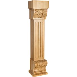 FCORE Acanthus Fluted Wood Fireplace Mantel Corbel with Shell Detail