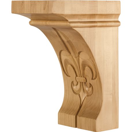 5" x 7" x 10" Corbel with recessed Fleur-de-Lis on front fac