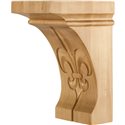 5" x 7" x 10" Corbel with recessed Fleur-de-Lis on front fac