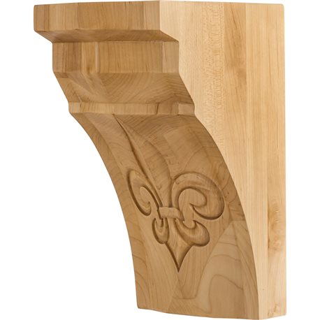 4" x 6" x 8" Corbel with recessed Fleur-de-Lis on front face