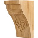 4" x 6" x 8" Corbel with recessed Fleur-de-Lis on front face