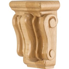 Mini Traditional Wood Corbel. 3" x 1-3/4" x 4-1/4". S 
