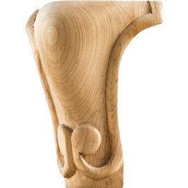 Carved Queen Anne Leg 3-1/2" x 3-1/2" x 5" Species: Rubberwo