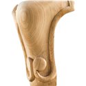 Carved Queen Anne Leg 3-1/2" x 3-1/2" x 5" Species: Rubberwo