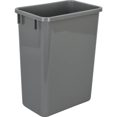 35-Quart Plastic Waste Container Gray. 9-7/16" x 14-1/2" x