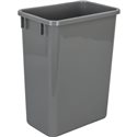 35-Quart Plastic Waste Container Gray. 9-7/16" x 14-1/2" x