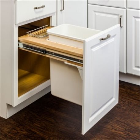 Top Mount Soft Close Single Trash Can Unit - 15" 