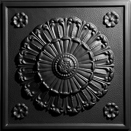 "Medallion 24"" x 24"" Black Ceiling Tiles"