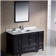 Fresca Oxford 54" Espresso Traditional Bathroom Vanity w/ 2 Side Cabinets