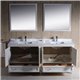 Fresca Oxford 72" Antique White Traditional Double Sink Bathroom Vanity