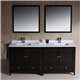 Fresca Oxford 72" Espresso Traditional Double Sink Bathroom Vanity