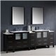 Fresca Torino 96" Espresso Modern Double Sink Bathroom Vanity w/Integrated Sinks