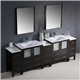 Fresca Torino 96" Espresso Modern Double Sink Bathroom Vanity w/Integrated Sinks