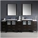 Fresca Torino 96" Espresso Modern Double Sink Bathroom Vanity w/Integrated Sinks