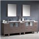 Fresca Torino 96" Gray Oak Modern Double Sink Bathroom Vanity w/Integrated Sinks