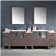 Fresca Torino 96" Gray Oak Modern Double Sink Bathroom Vanity w/Integrated Sinks