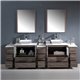 Fresca Torino 96" Gray Oak Modern Double Sink Bathroom Vanity w/ Vessel Sinks