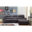 Mason Bonded Leather 2-Pieces Sectional Sofa in Brown