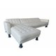 Marsden Tufted Bi-Cast Leather 2-Pieces Sectional Sofa Bed in White