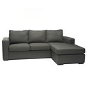 Colton Linen 2-Pieces Sectional Sofa in Grey