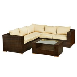 Kessler 4 Pieces Outdoor Wicker Sectional Sofa Set