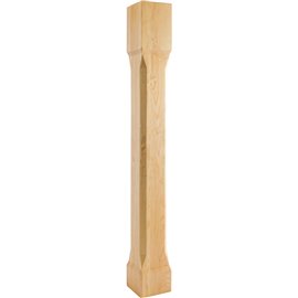 5" Square x 42" Post with 1/4" Recess and Chamfer Edges 