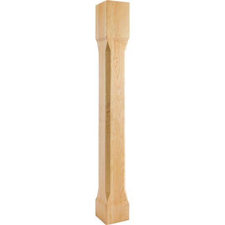 5" Square x 42" Post with 1/4" Recess and Chamfer Edges 