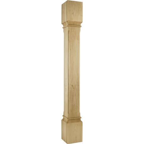 5" Square x 42" Fluted Corner Modern Wood Post 