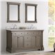 Fresca Kingston 60" Antique Silver Double Sink Traditional Bathroom Vanity w/ Mirrors