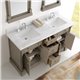 Fresca Kingston 60" Antique Silver Double Sink Traditional Bathroom Vanity w/ Mirrors