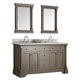 Fresca Kingston 60" Antique Silver Double Sink Traditional Bathroom Vanity w/ Mirrors