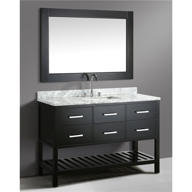 Single Sink Vanity Set In Espresso, 54 White Vanity Single Sink