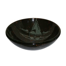 Tempered Glass 1/2" Thick, 16.5" Diameter, 5.5" Height Matching Chrome Pop-Up Drain and Mounting Ring