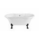 60" Soaking Clawfoot Tub With External Drain