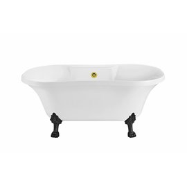 60" Soaking Clawfoot Tub With External Drain
