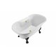 60" Soaking Clawfoot Tub With External Drain