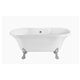 60" Soaking Clawfoot Tub With External Drain