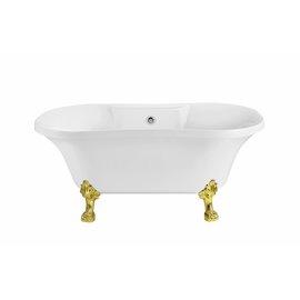 60" Soaking Clawfoot Tub With External Drain