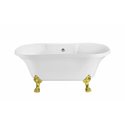 60" Soaking Clawfoot Tub With External Drain