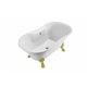 60" Soaking Clawfoot Tub With External Drain