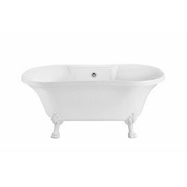 60" Soaking Clawfoot Tub With External Drain