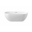 59" Soaking Freestanding Tub With Internal Drain