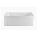 60" Soaking Alcove Apron Tub With Internal Drain