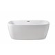 59" Soaking Freestanding Tub With Internal Drain