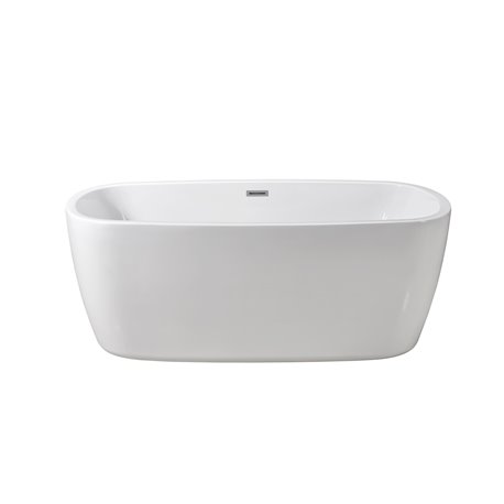 59" Soaking Freestanding Tub With Internal Drain