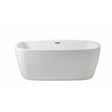 59" Soaking Freestanding Tub With Internal Drain